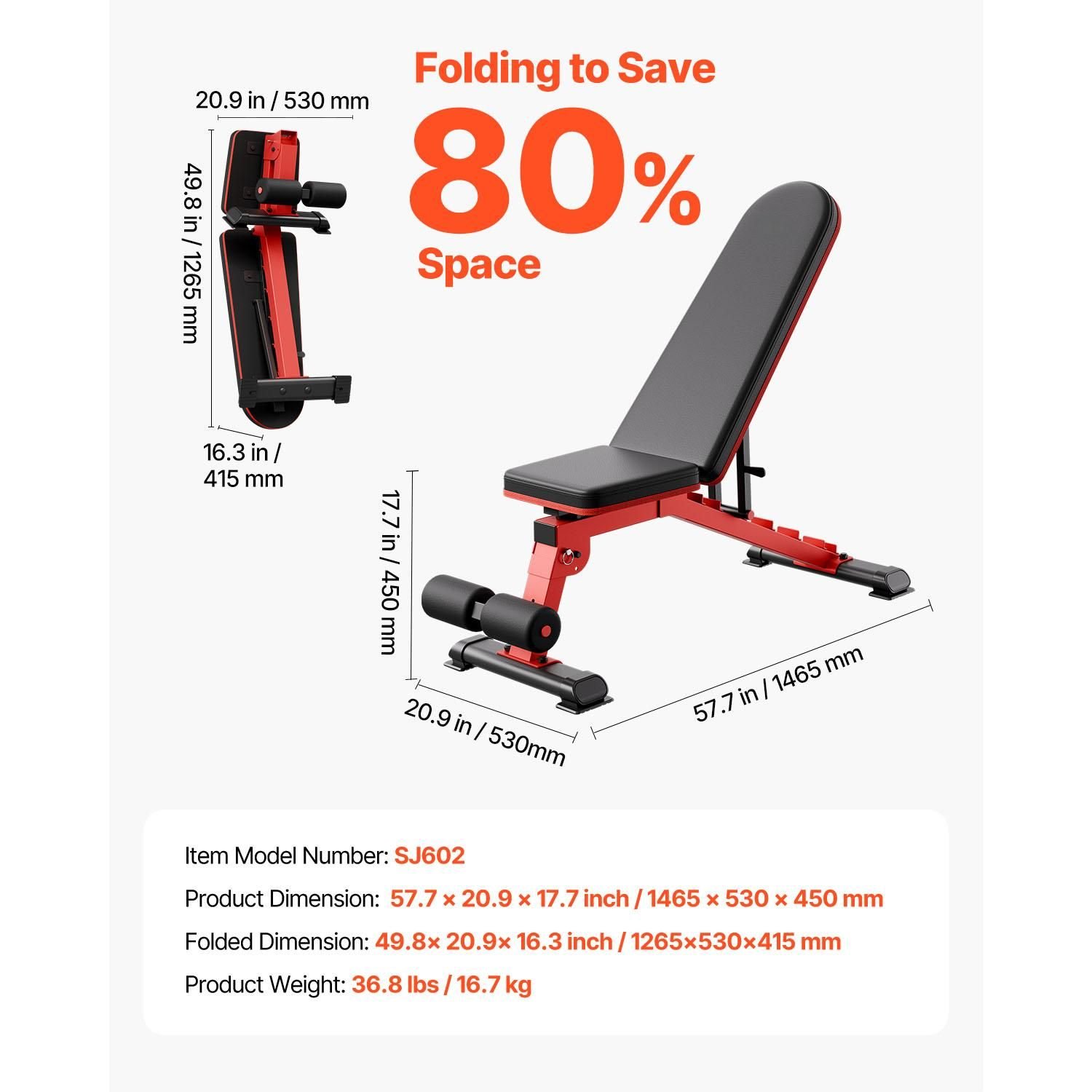 Weight Bench, 1200lbs Heavy Duty Stable Weight Bench Press for Full Body Workout, Adjustable Exercise Sit up Bench for Home Gym Strength Training, Flat Bench with Quick Folding & Fast Adjustment - Image 2