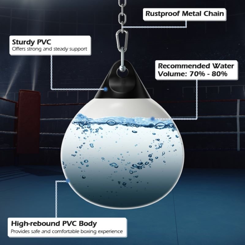 Home Gym 21 Inch Water Punching Bag with Adjustable Metal Chain - Image 16