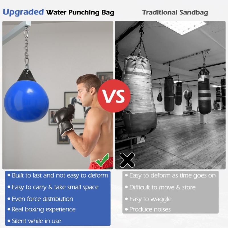 Home Gym 21 Inch Water Punching Bag with Adjustable Metal Chain - Image 11