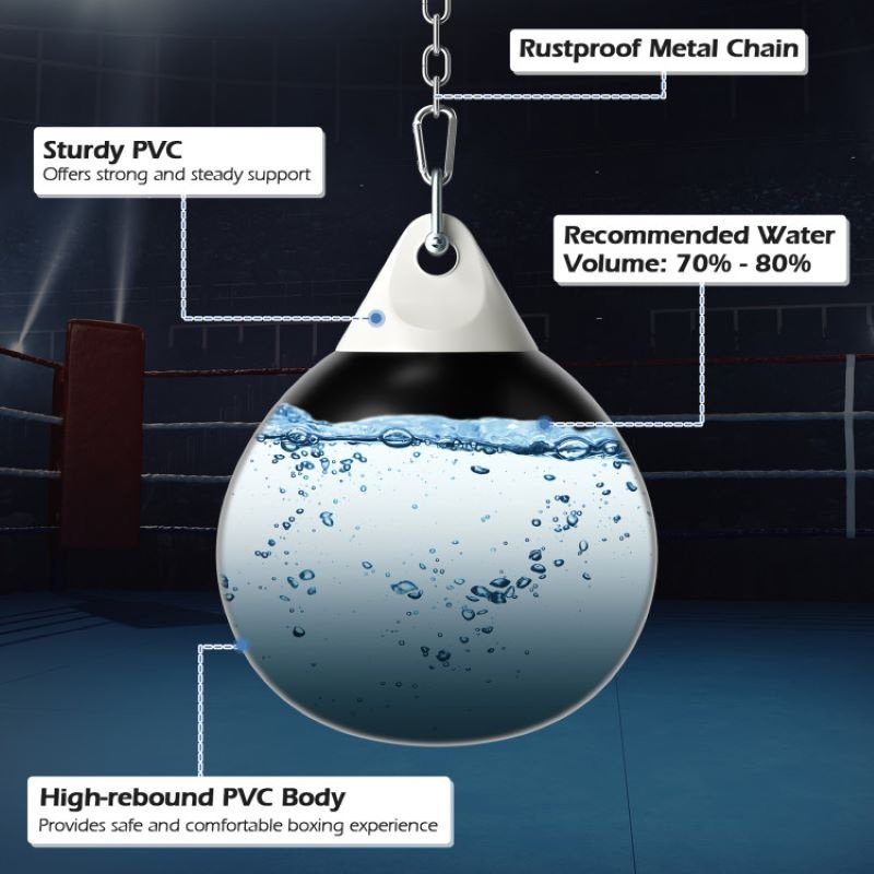 Home Gym 21 Inch Water Punching Bag with Adjustable Metal Chain - Image 4