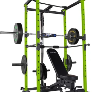 160lb Green Home Gym Set Multi-functional Power Cage, Home Adjustable Pullup Squat Rack 1000Lbs Capacity Comprehensive Fitness Barbell Rack