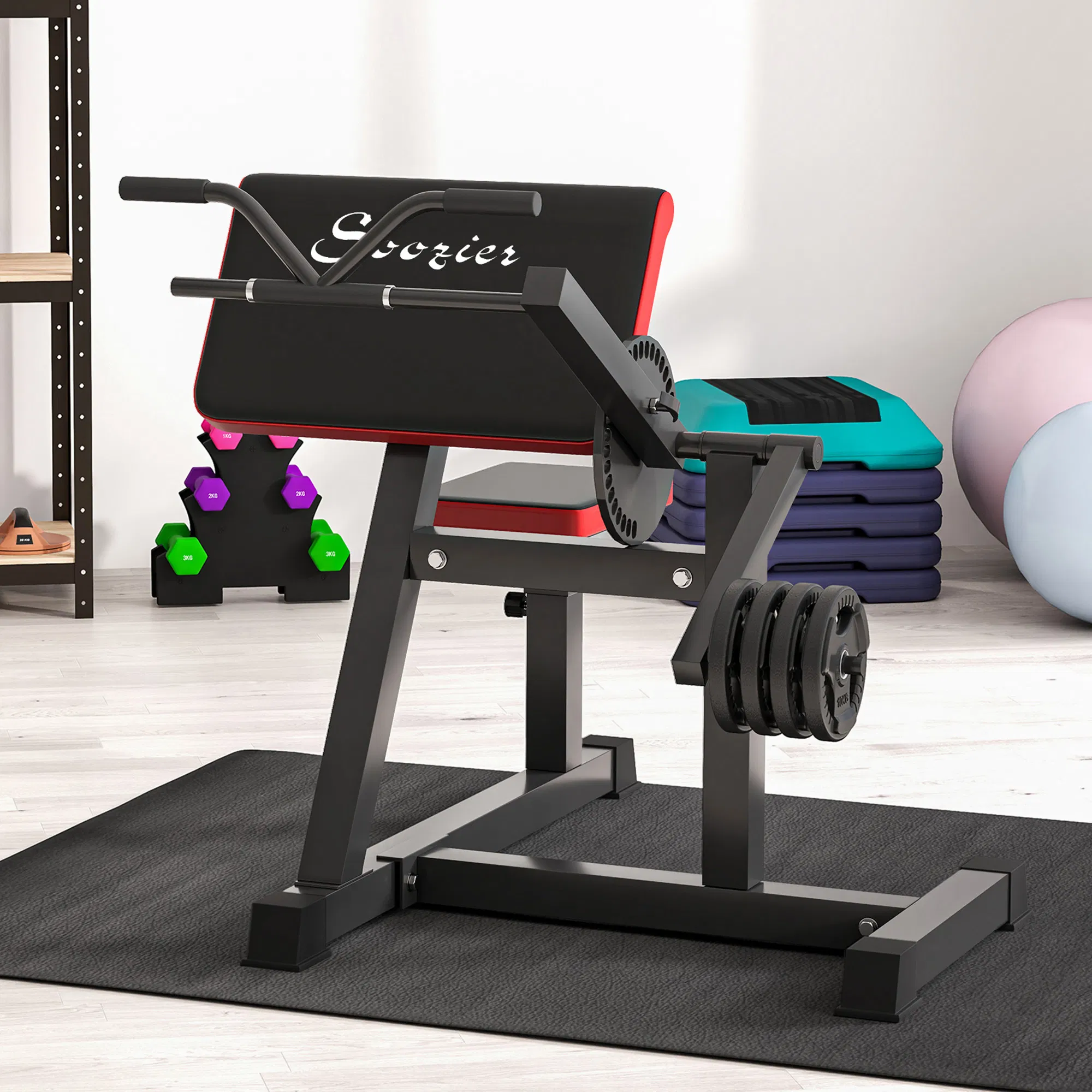 2-In-1 Bicep Preacher Curl Bench Bicep Curl Machine with Adjustable Seat and Elbow Cushion, for Home Gym Workout - Image 2