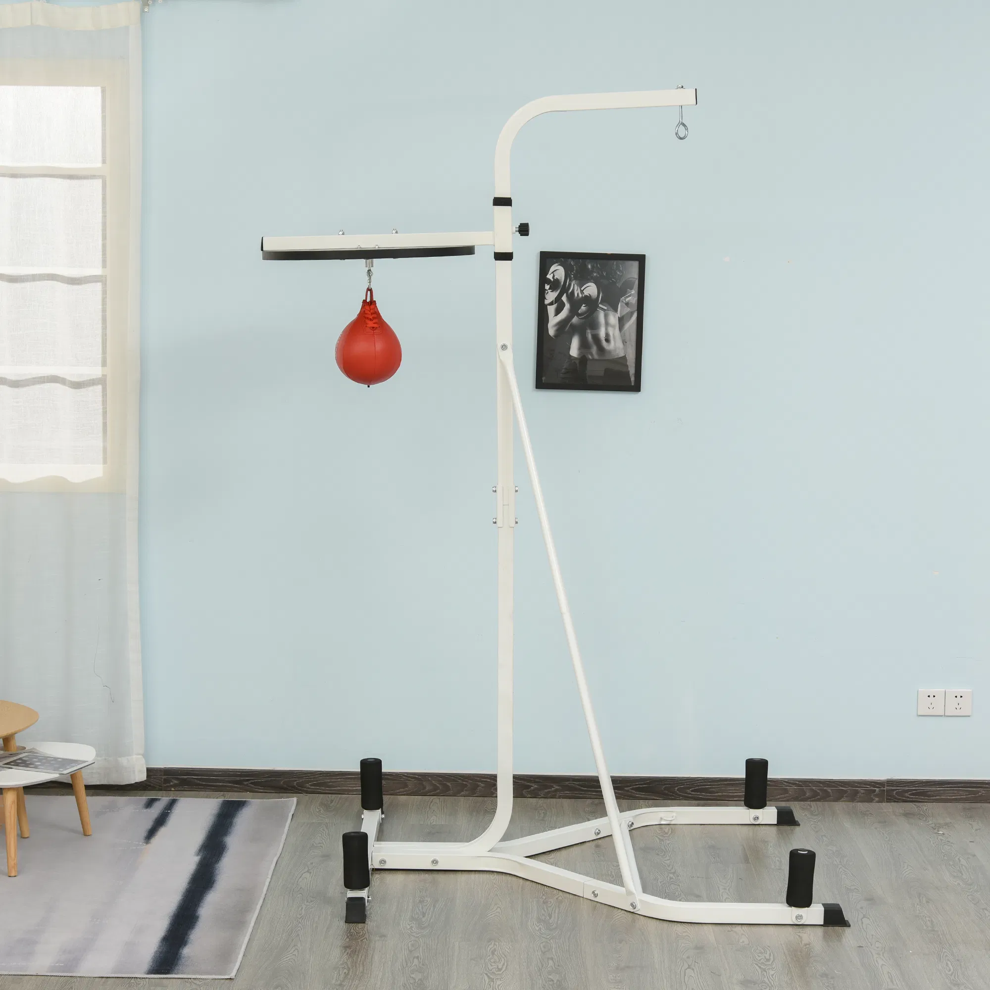 2 in 1 Punching Bag Stand, Adjustable Height Heavy Bag Stand with Weighted Base and Speed Bag, Freestanding for Home Gym - Image 10