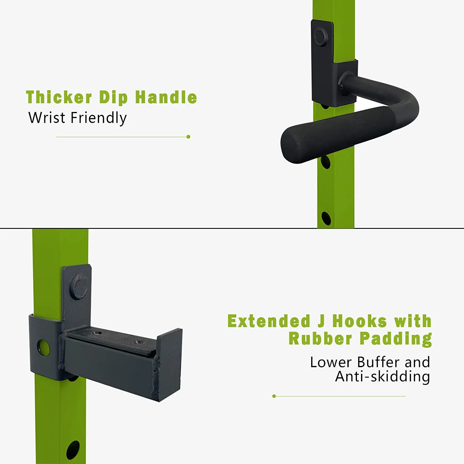 210lb Green Home Gym Set Multi-functional Power Cage, Home Adjustable Pullup Squat Rack 1000Lbs Capacity Comprehensive Fitness Barbell Rack - Image 11