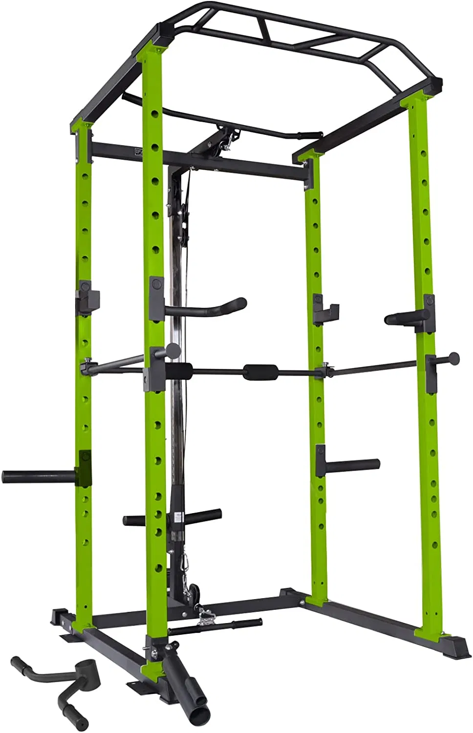 210lb Green Home Gym Set Multi-functional Power Cage, Home Adjustable Pullup Squat Rack 1000Lbs Capacity Comprehensive Fitness Barbell Rack - Image 16