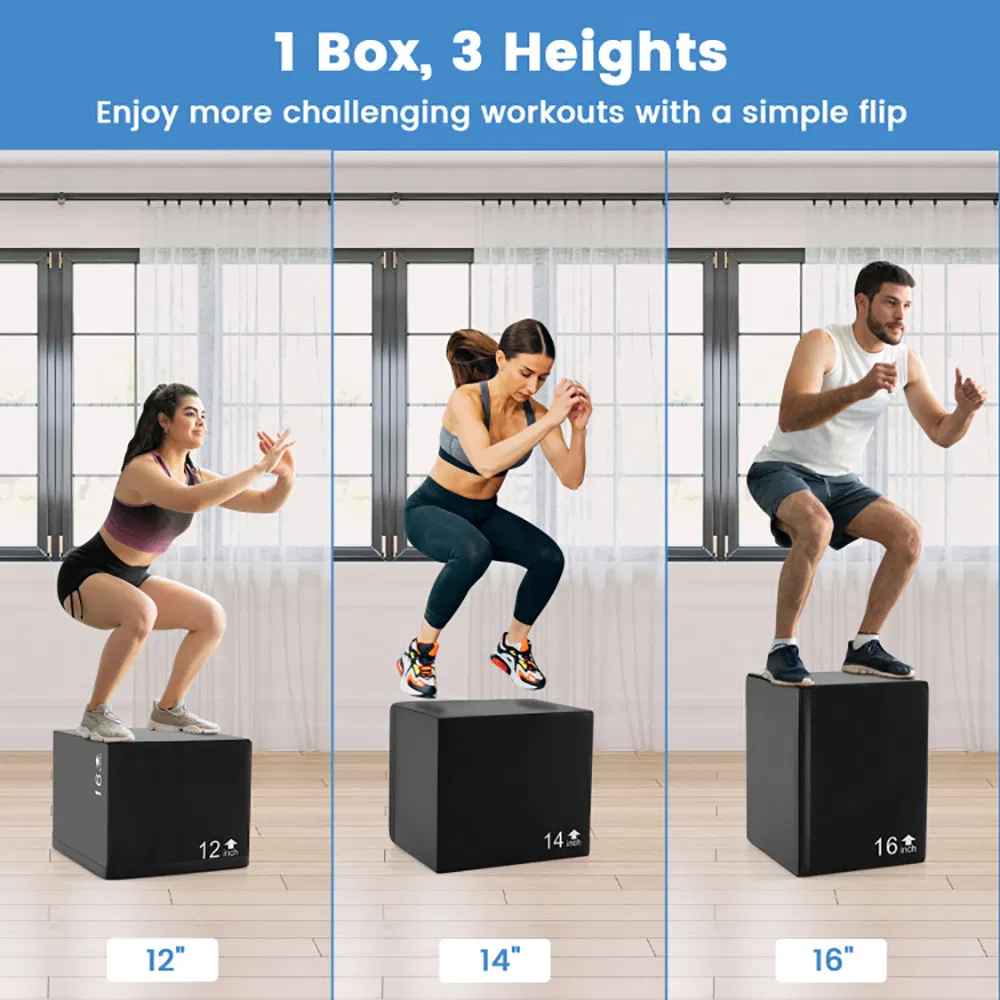 3 In 1 Foam Plyometric Box with 3 Heights and Easy-to-Clean PU Cover - Image 6