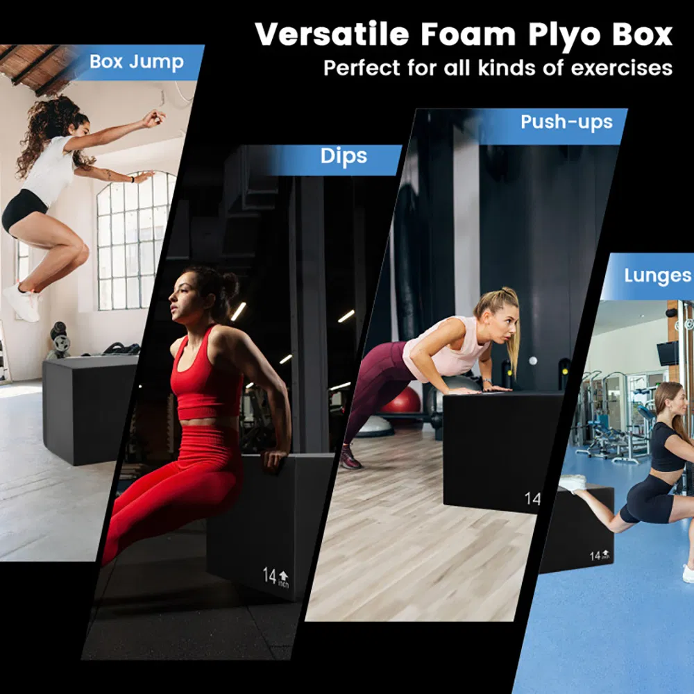3 In 1 Foam Plyometric Box with 3 Heights and Easy-to-Clean PU Cover - Image 8