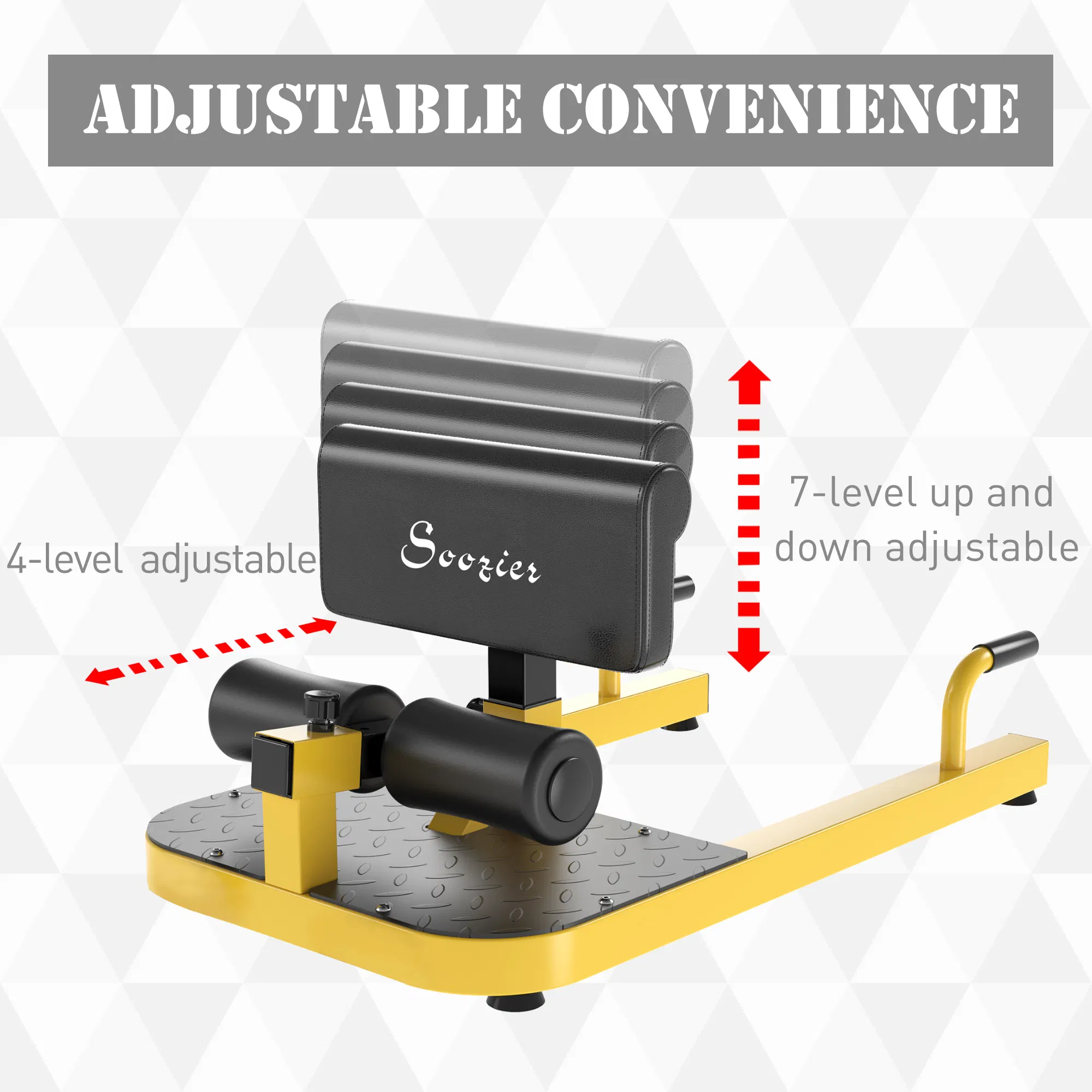 3-in-1 Multifunctional Padded Push Up Sit Up Deep Sissy Squat Machine Yellow - Image 6