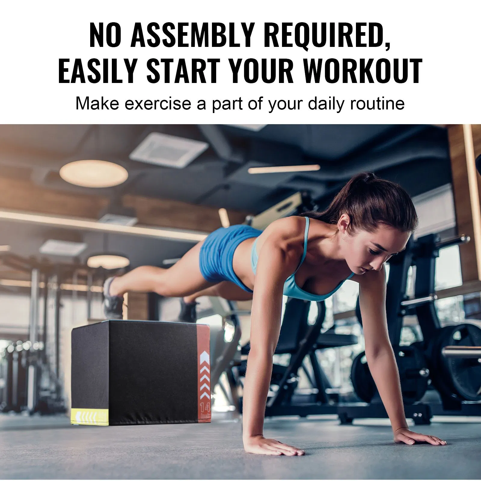 3 in 1 Plyometric Jump Box, 16/14/12 Inch Cotton Plyo Box, Platform & Jumping Agility Box, Anti-Slip Fitness Exercise Step Up Box for Home Gym Training, Conditioning Strength Training, Black - Image 4