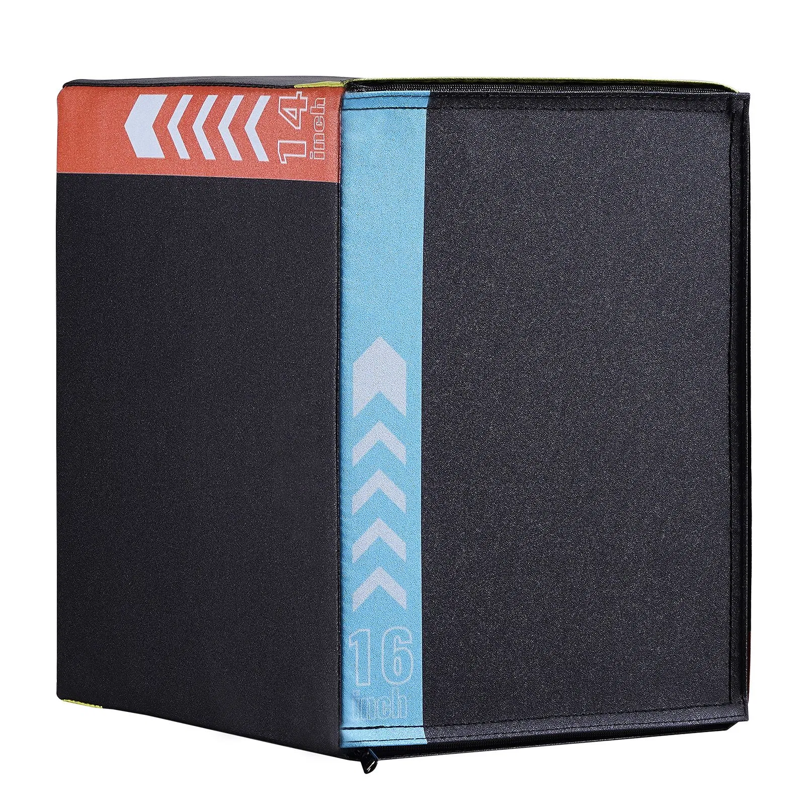 3 in 1 Plyometric Jump Box, 16/14/12 Inch Cotton Plyo Box, Platform & Jumping Agility Box, Anti-Slip Fitness Exercise Step Up Box for Home Gym Training, Conditioning Strength Training, Black - Image 7