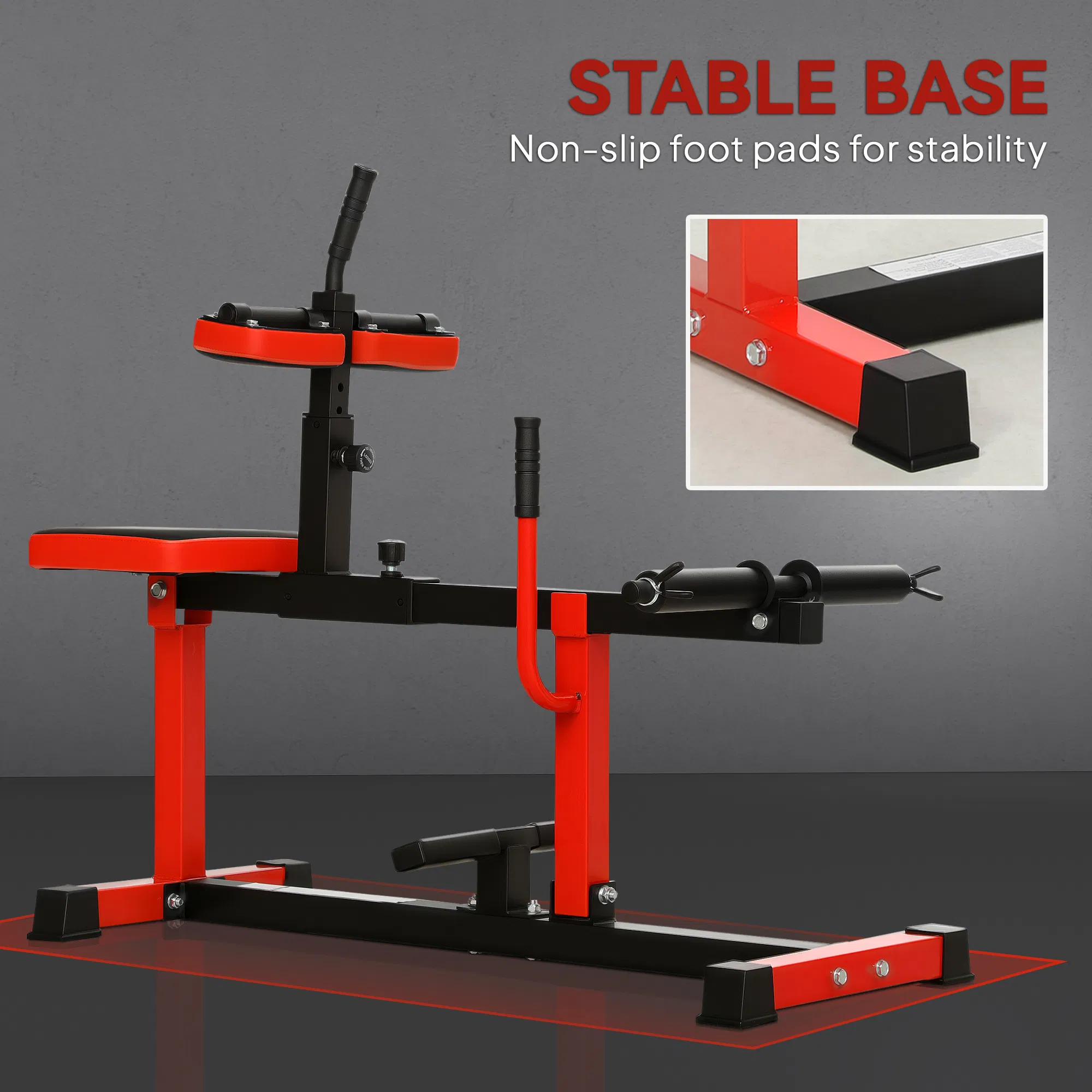 Adjustable Steel Seated Calf Raise Exercise Strength Training Gym Equipment, Red - Image 5