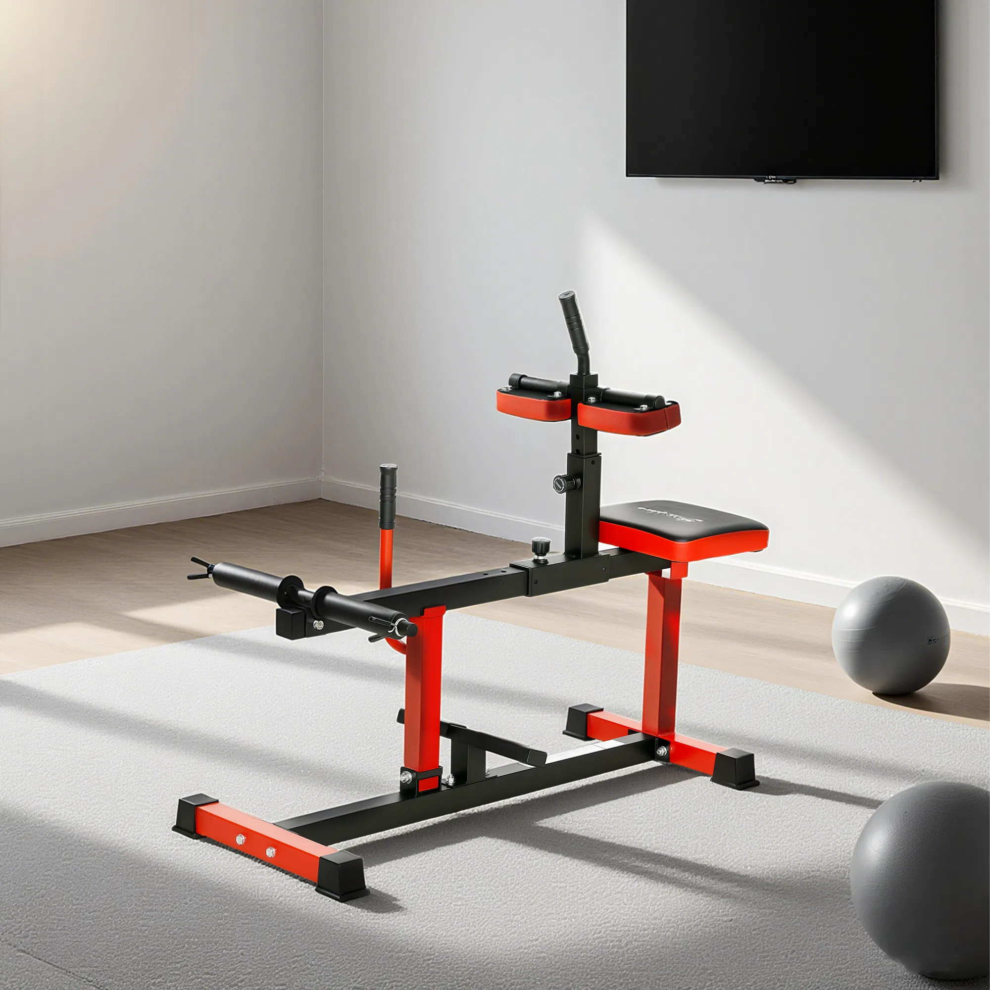 Adjustable Steel Seated Calf Raise Exercise Strength Training Gym Equipment, Red - Image 9