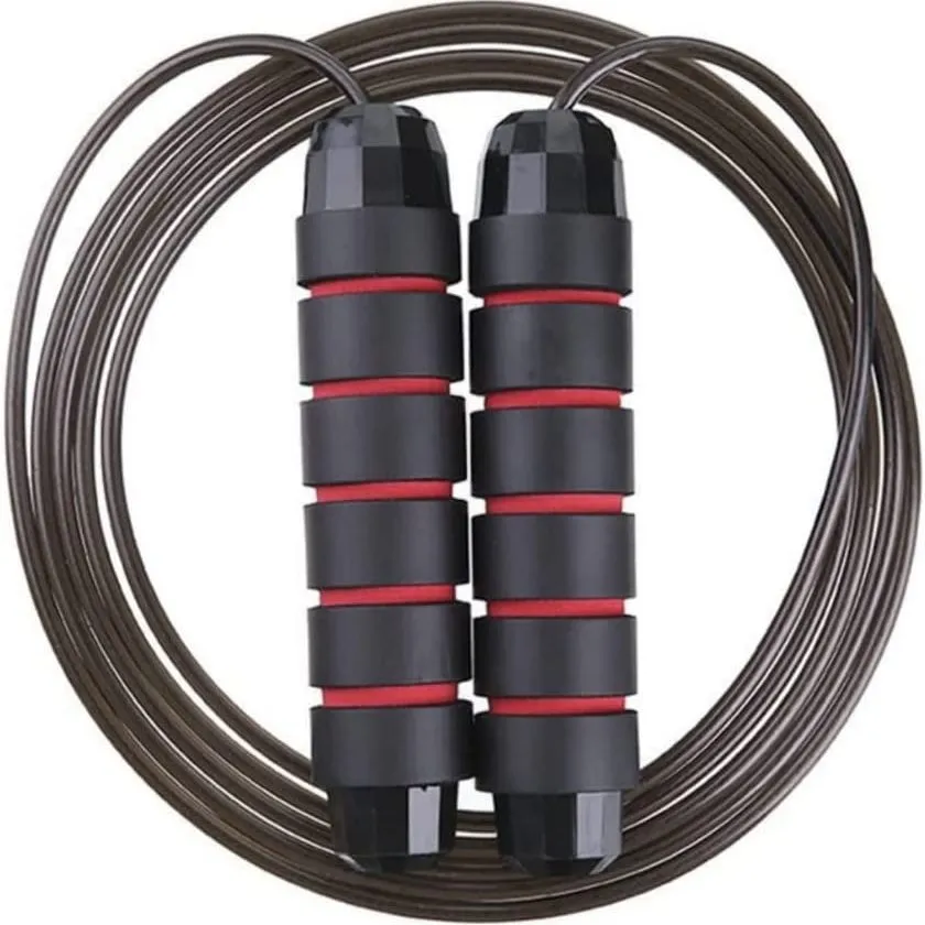 Adjustable Steel Tangle-Free Jump Rope With Ball Bearings And Foam Handle For Adults And Kids; Home Fitness Exercise Accessories - Image 2