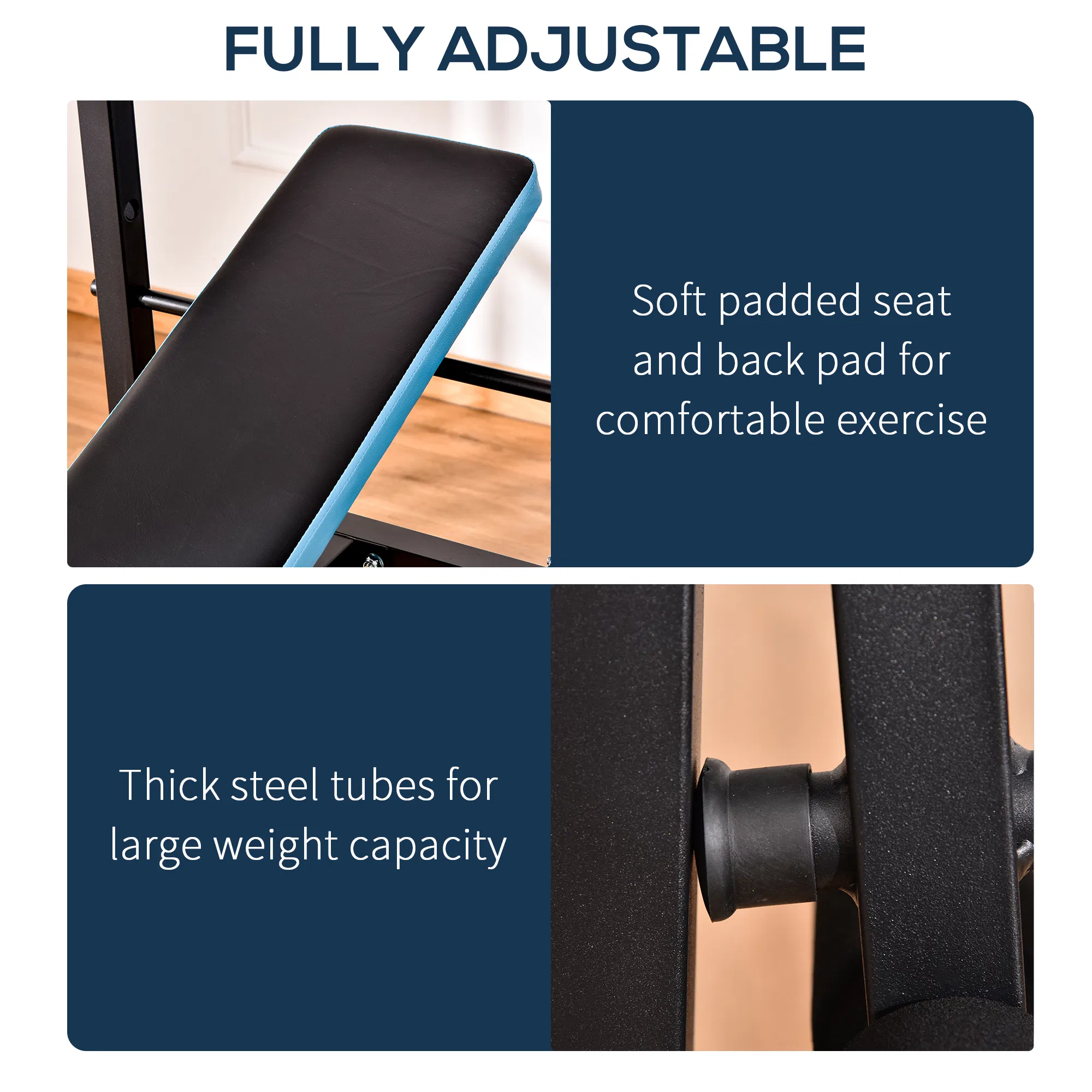 Adjustable Weight Bench with Barbell Rack and Leg Developer for Weight Lifting and Strength Training Multifunctional Workout Station for Home Gym Fitness, Black - Image 5