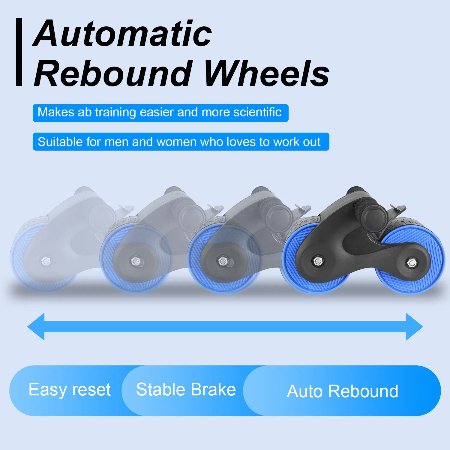Automatic Rebound Abdominal Wheel Anti-slip AB Roller Wheel with Kneel Pad Phone Holder Home Gym Abdominal Exerciser for Men Women - Image 22