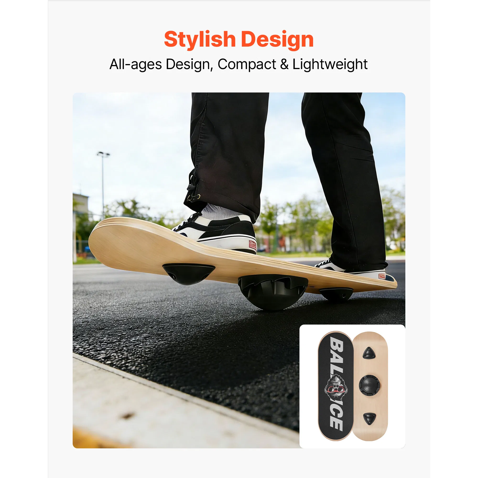 Balance Board, Wobble Board Trainer for Adults 3-Level Adjustable Base, Premium Wooden Balance Training Equipment, Slip-Resistant Surface for Core Workout, Standing Desk Exercise, Home Gym, Yoga - Image 5