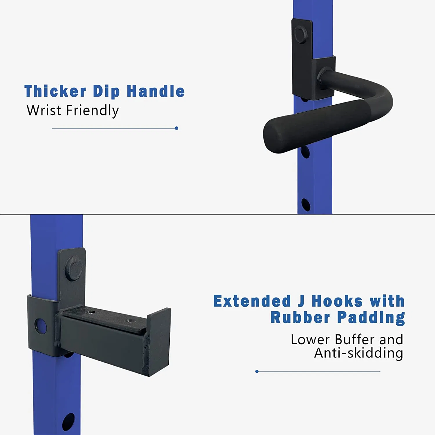 Blue Multi-functional Power Cage, Home Adjustable Pullup Squat Rack 1000Lbs Capacity Comprehensive Fitness Barbell Rack - Image 7