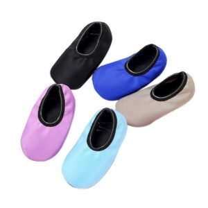 Pure Color Slipper Socks 4 Pairs Non-skid Breathable Thin Socks for Spring Summer