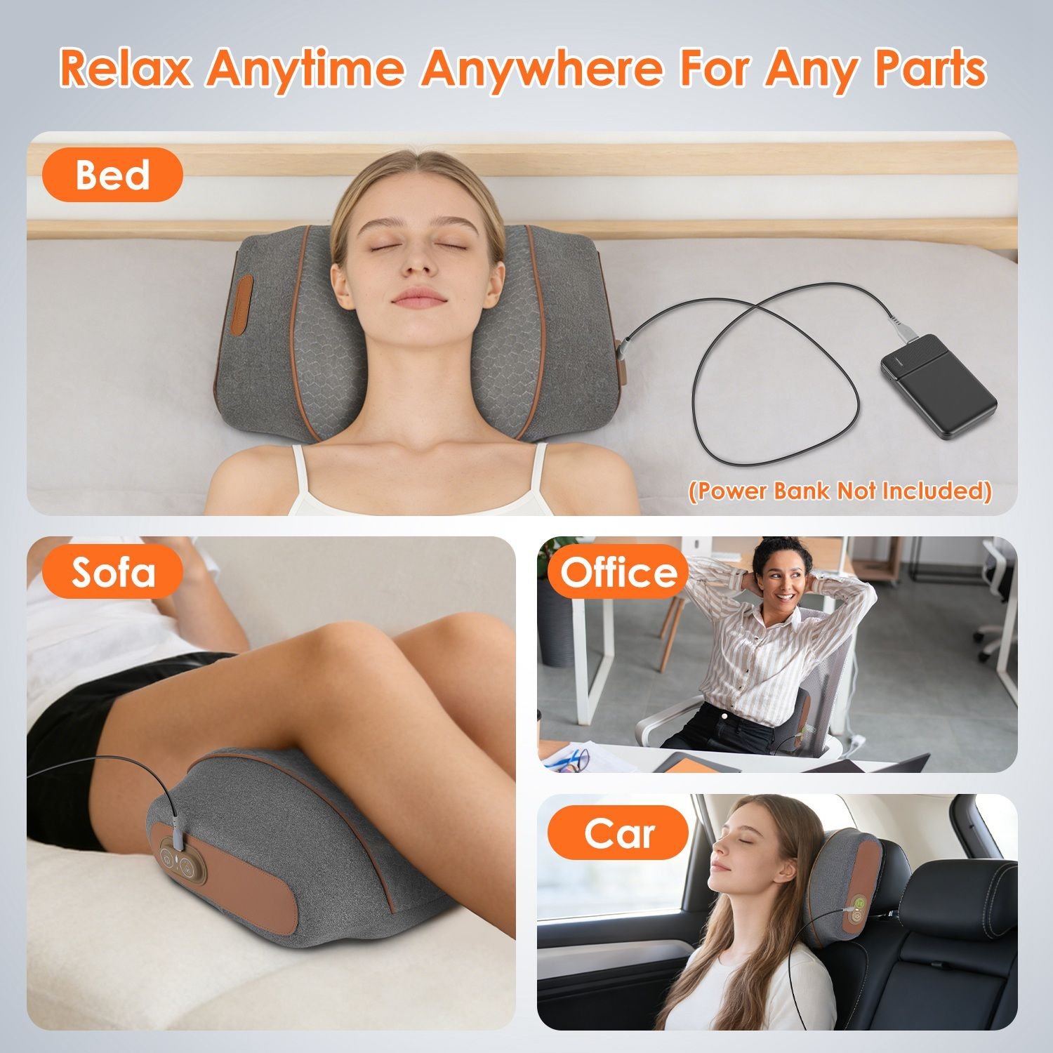 3-in-1 Neck Massager Pillow Ergonomic Massager with Heating Vibration Air Compression 30Min Timer for Neck Back Shoulder Pain Relief - Image 8