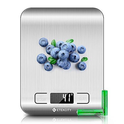 Food Kitchen Scale, Digital Grams and Ounces for Weight Loss, Baking, Cooking, Keto and Meal Prep, LCD Display, Medium, 304 Stainless Steel - Image 2