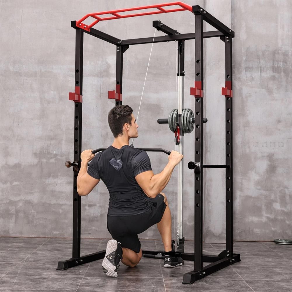 Multi-functional Power Cage,Home Adjustable Pullup Squat Rack 1000Lbs Capacity Comprehensive Fitness Barbell Rack - Image 13