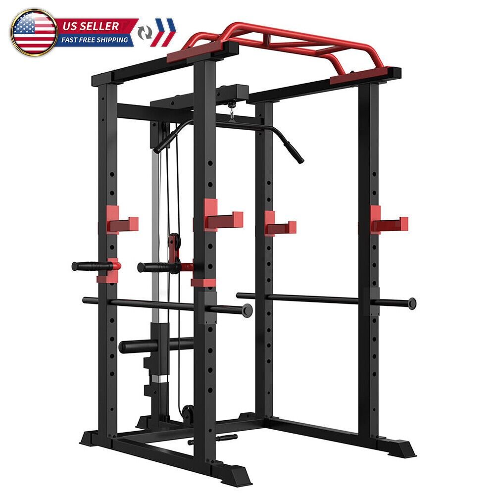 Multi-functional Power Cage,Home Adjustable Pullup Squat Rack 1000Lbs Capacity Comprehensive Fitness Barbell Rack - Image 4
