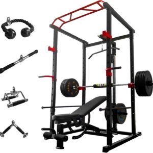 Multi-functional Power Cage,Home Adjustable Pullup Squat Rack 1000Lbs Capacity Comprehensive Fitness Barbell Rack