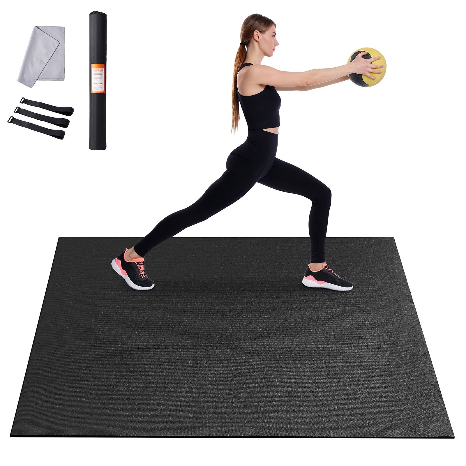 Exercise Mat, Non Slip High Density Premium Yoga Mat, Exercise Yoga Mat for Men & Women, Fitness & Exercise Mat with Bag & Carry Strap, for All Types of Home Yoga, Pilate & Floor Workout (7x5ft) - Image 9