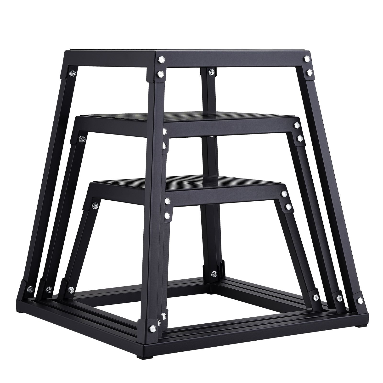 Plyometric Jump Boxes, 12/18/24 Inch Plyo Box, Platform and Jumping Agility Box, Anti-Slip Fitness Exercise Step Up Box Set for Home Gym Training, Conditioning Strength Training, Black - Image 2