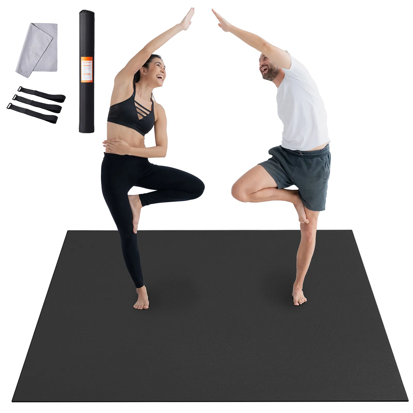 Exercise Mat, Non Slip High Density Premium Yoga Mat, Exercise Yoga Mat for Men & Women, Fitness & Exercise Mat with Bag & Carry Strap, for All Types of Home Yoga, Pilate & Floor Workout (8x6ft) - Image 9
