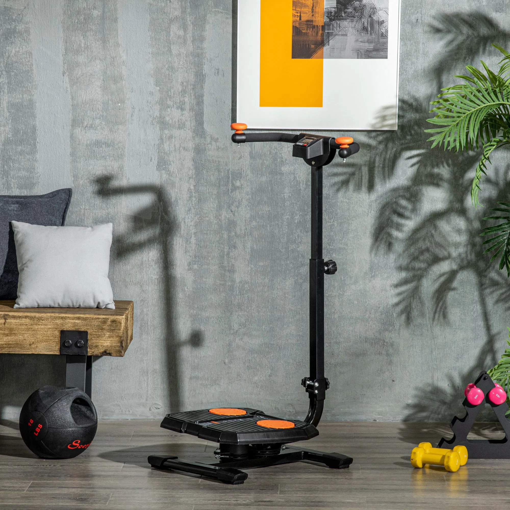 Foldable Ab Twister, Height Adjustable Twist Board with LCD Monitor, for Total Body Toning Workout - Image 2