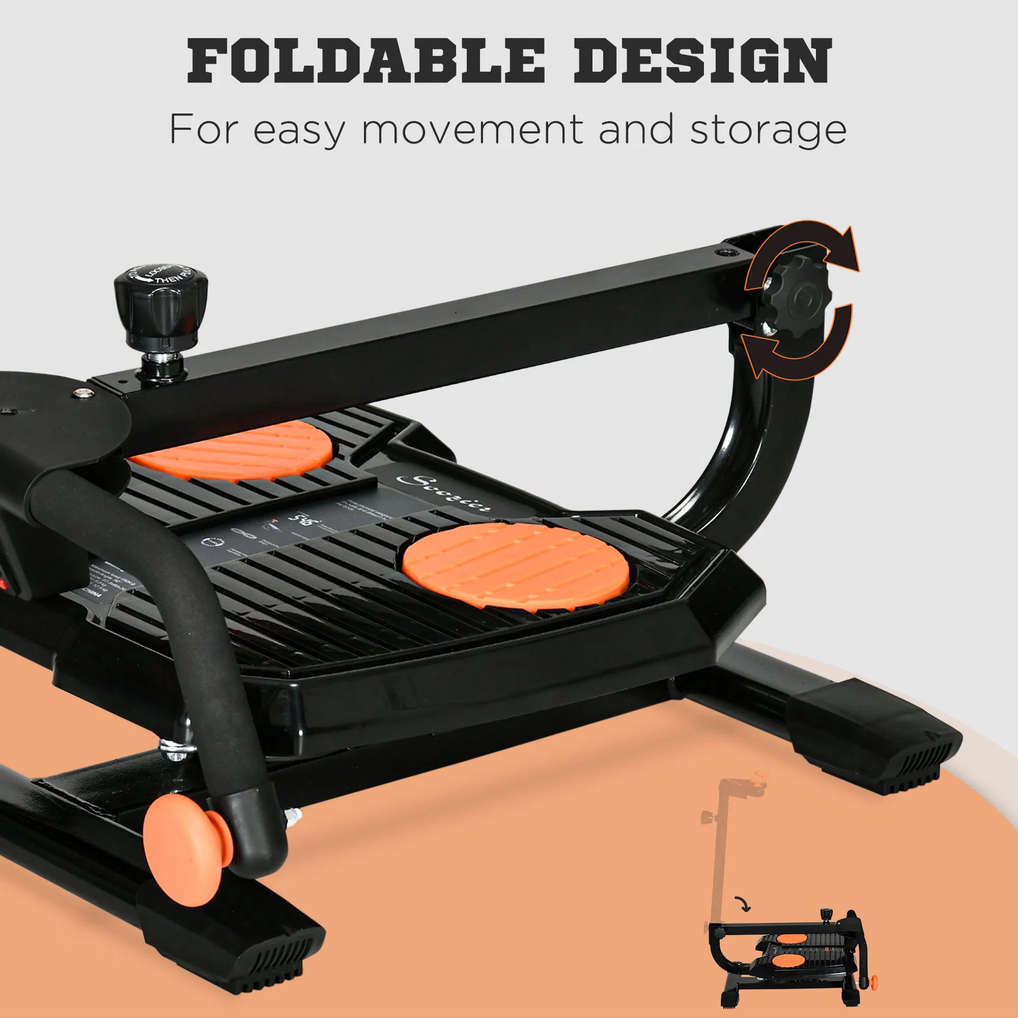 Foldable Ab Twister, Height Adjustable Twist Board with LCD Monitor, for Total Body Toning Workout - Image 7
