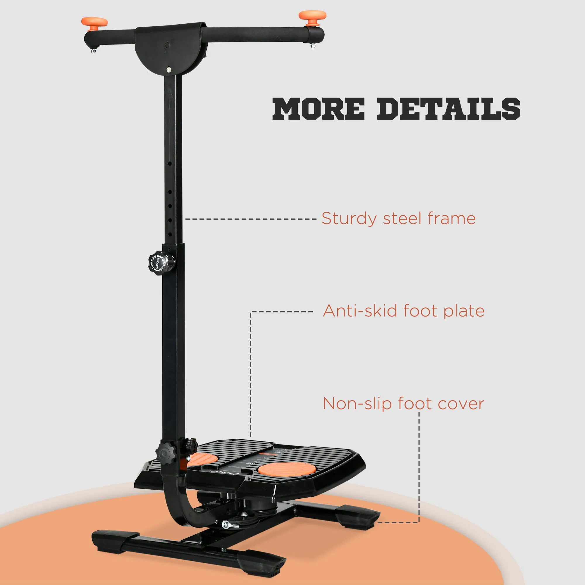 Foldable Ab Twister, Height Adjustable Twist Board with LCD Monitor, for Total Body Toning Workout - Image 8