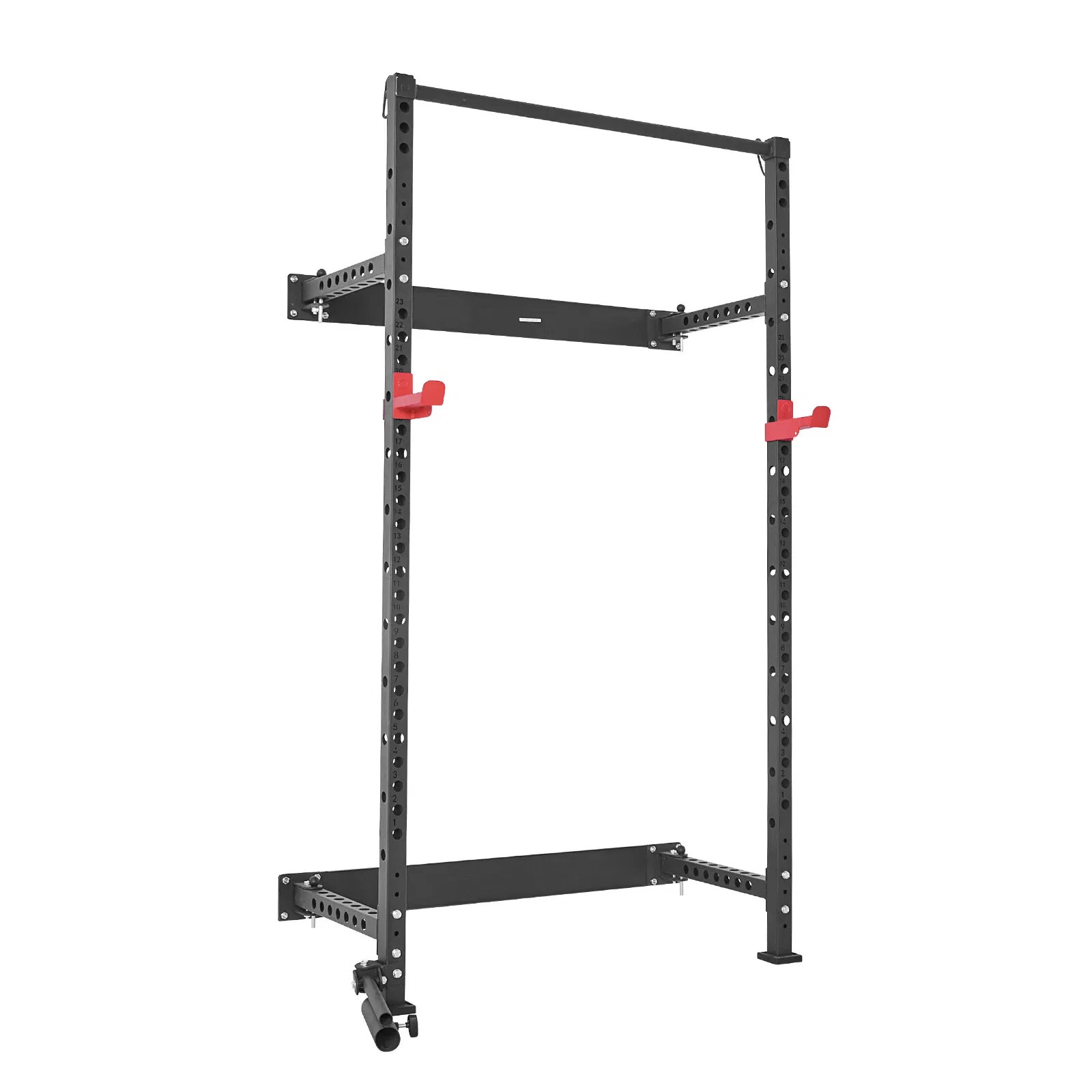 Folding Power Cage, Wall-Mounted Power Rack Squat Rack, Multifunctional Strength Training Workout Equipment with Landmine Holder, Adjustable J-Hooks & Pull-Up Bar for Home Gym, 1000LBS Capacity - Image 11