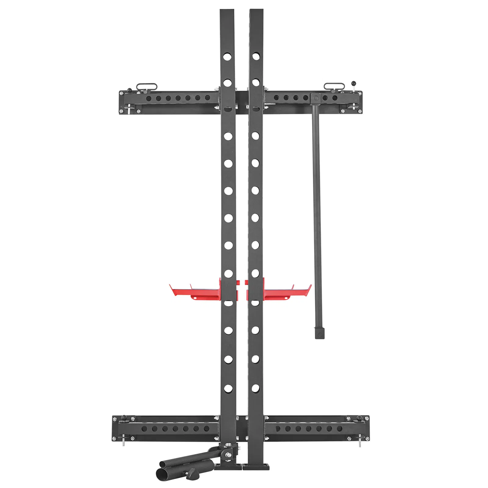 Folding Power Cage, Wall-Mounted Power Rack Squat Rack, Multifunctional Strength Training Workout Equipment with Landmine Holder, Adjustable J-Hooks & Pull-Up Bar for Home Gym, 1000LBS Capacity - Image 12