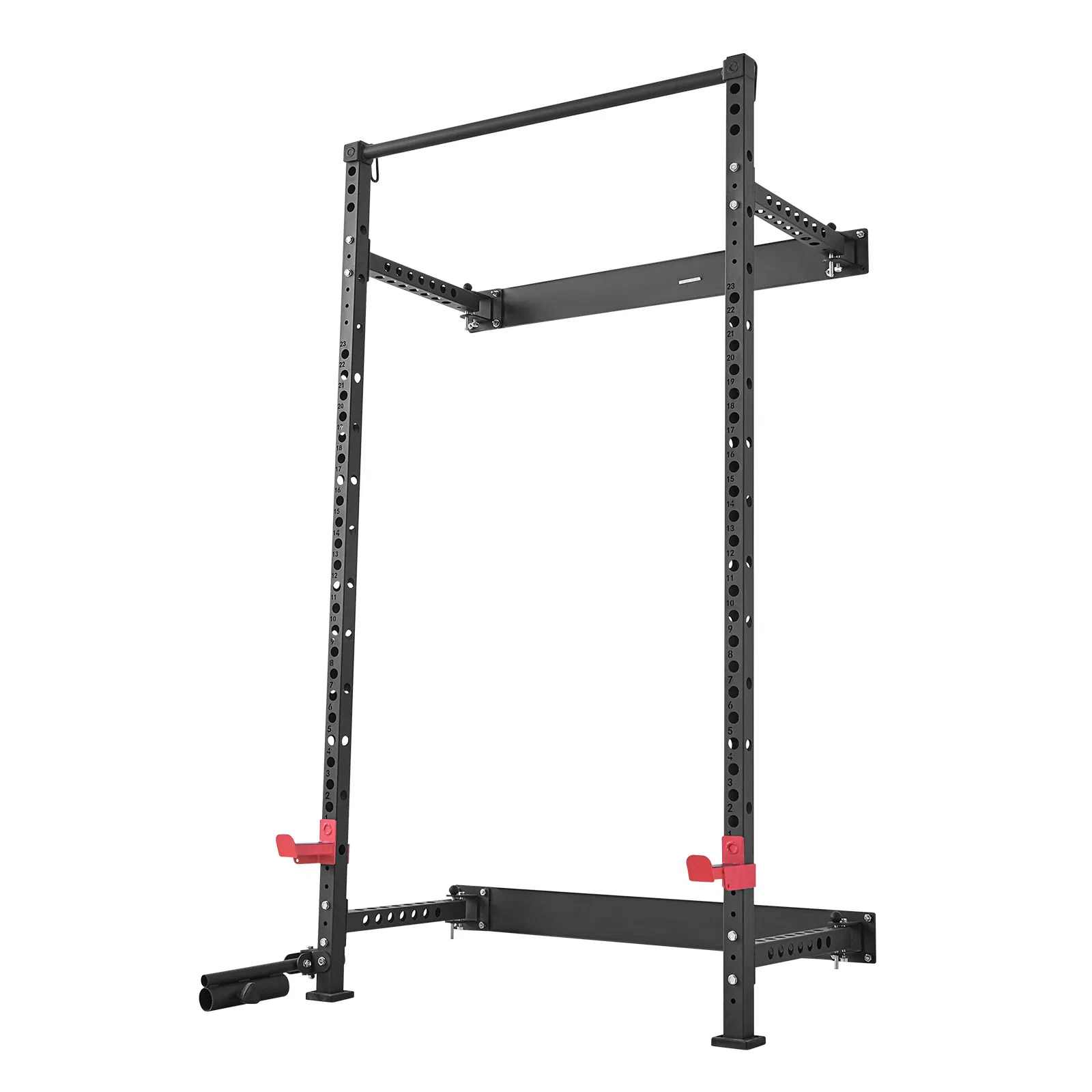 Folding Power Cage, Wall-Mounted Power Rack Squat Rack, Multifunctional Strength Training Workout Equipment with Landmine Holder, Adjustable J-Hooks & Pull-Up Bar for Home Gym, 1000LBS Capacity - Image 9