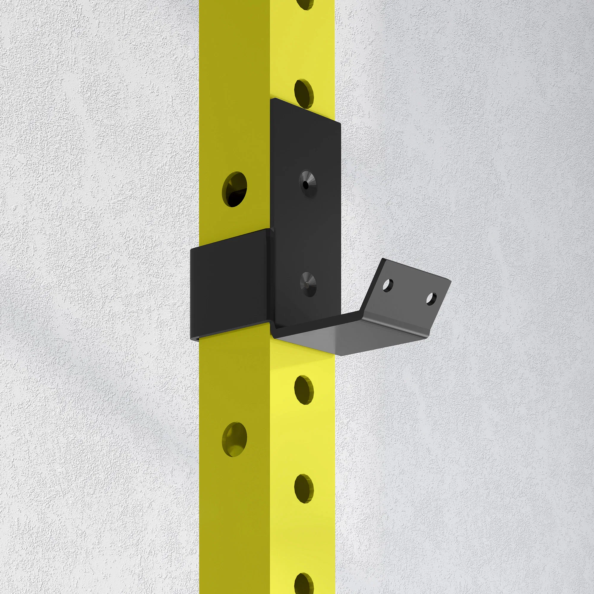Folding Squat Rack with Pull Up Bar, Wall Mounted and Adjustable, 1000 Pounds Capacity Power Rack, Yellow - Image 9