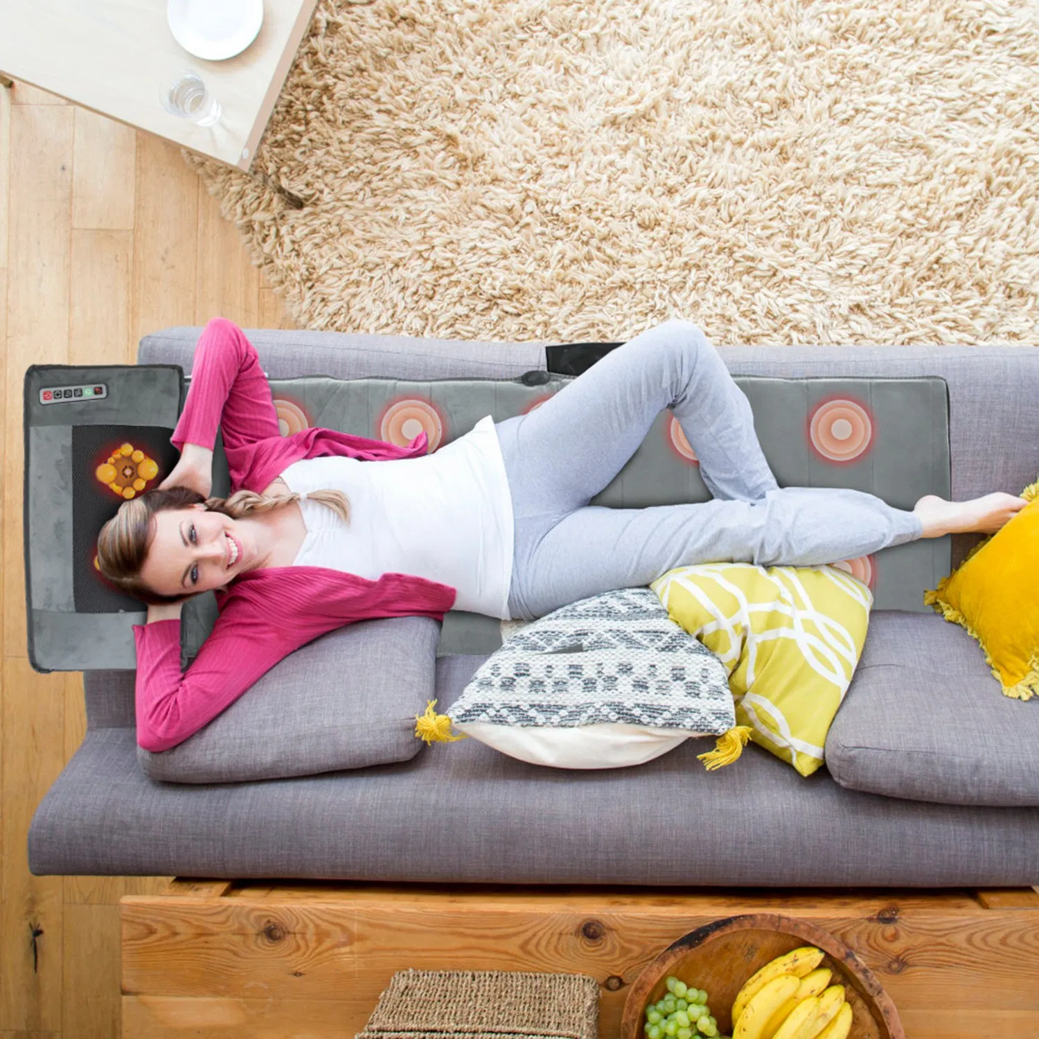 Full Body Electric Massage Mat with Heat Vibration Massage Pad Cushion Back Massage Mattress Chair Pad with Neck Massage Pillow with 10 Vibration Motors Timer - Image 11
