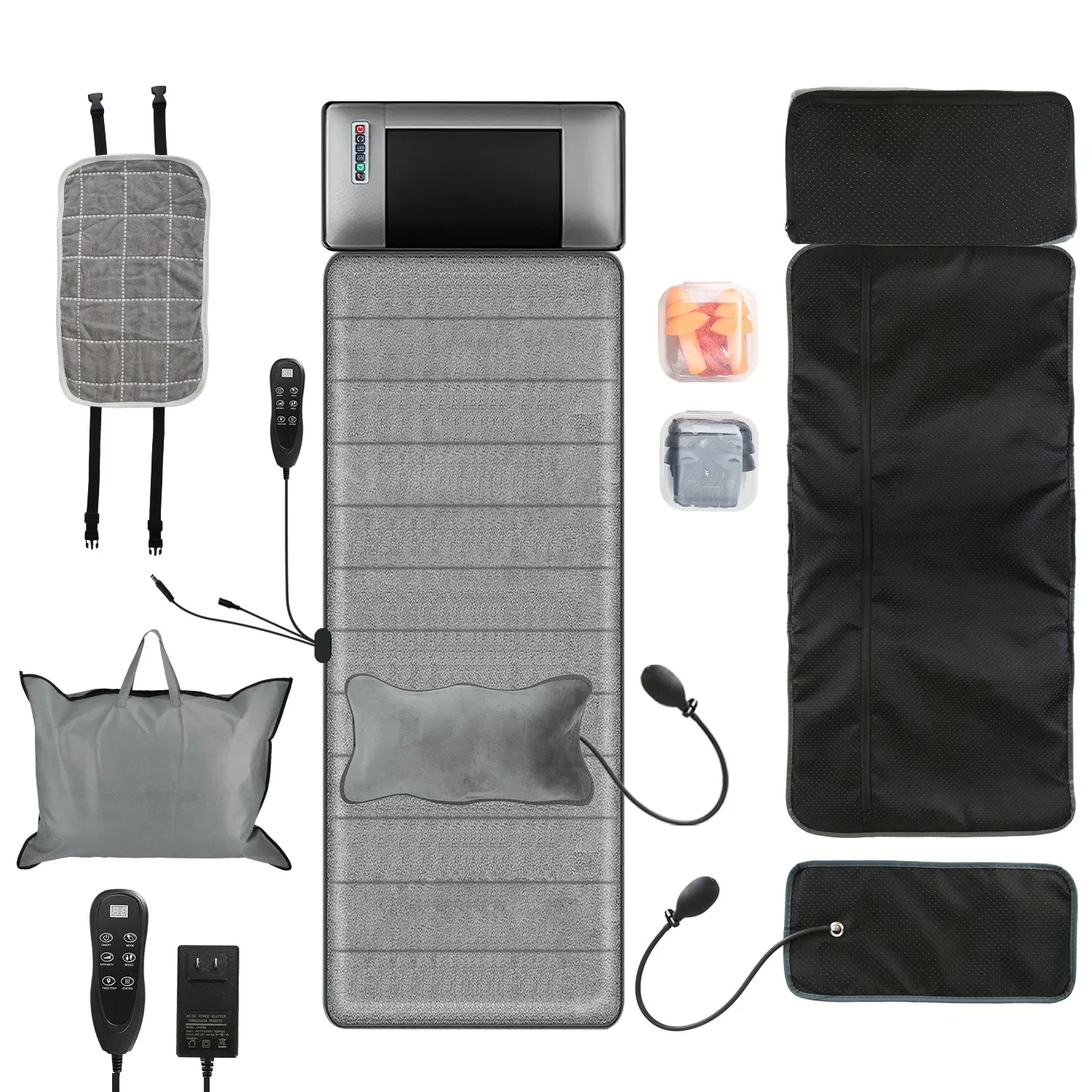 Full Body Electric Massage Mat with Heat Vibration Massage Pad Cushion Back Massage Mattress Chair Pad with Neck Massage Pillow with 10 Vibration Motors Timer - Image 15