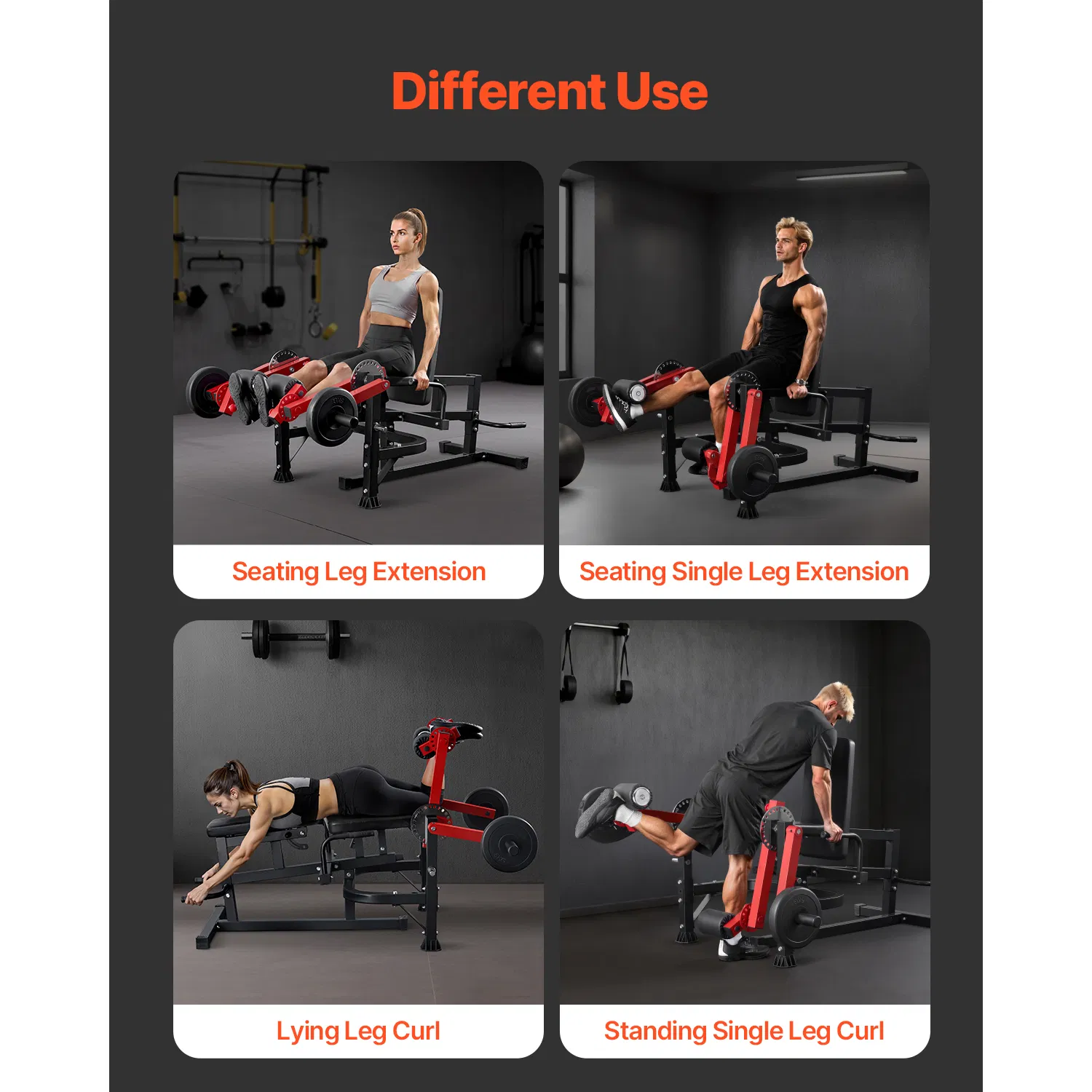 Leg Extension and Curl Machine, Seated Leg Rotary Extension for Thigh, Adjustable Lower Body Specialty Exercises Equipment, Heavy Duty Workout Bench for Home Gym, 700 LBS Capacity - Image 6