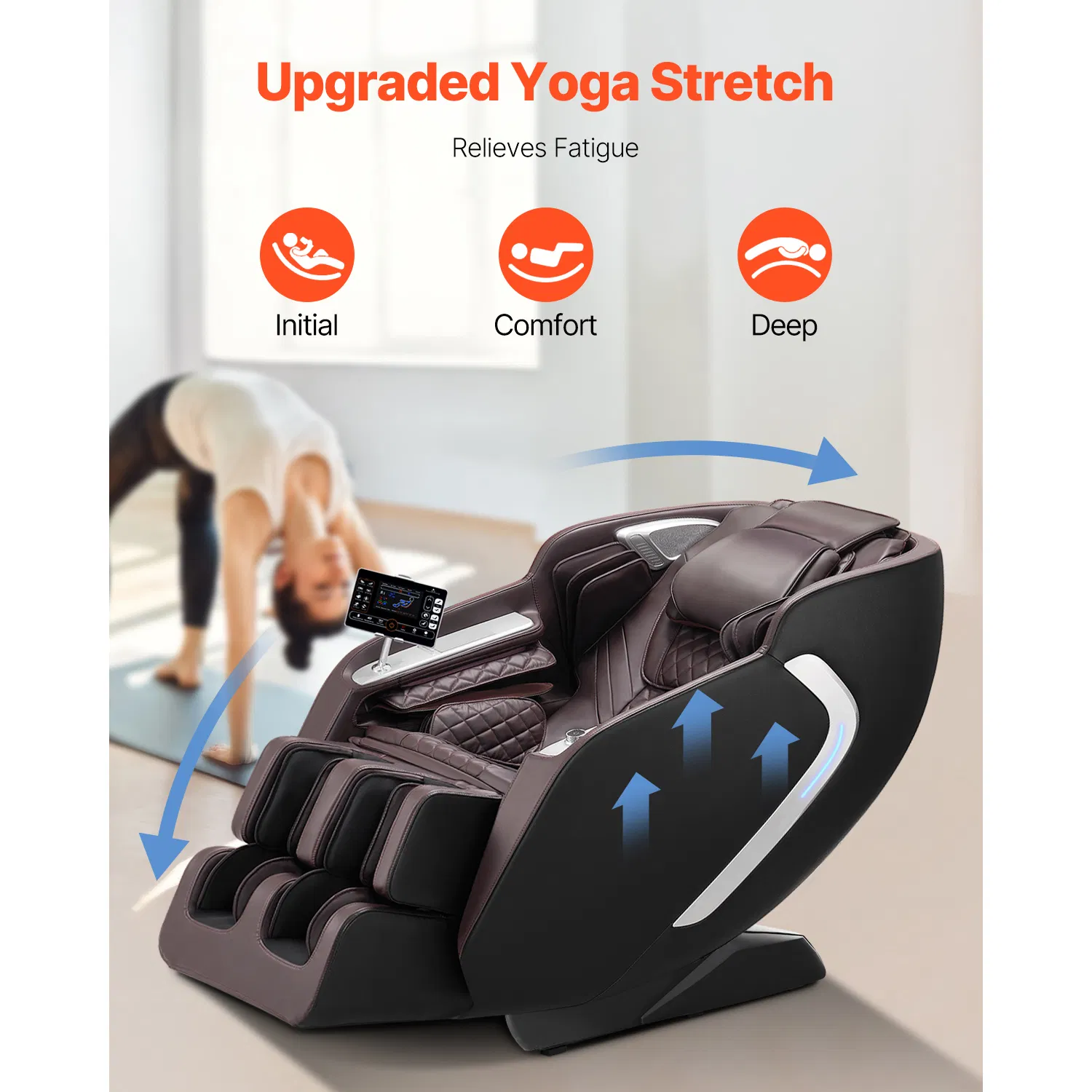 Massage Chair, 4D Full Body Zero Gravity Recliner with SL Track, Yoga Stretch, AI Voice Control, Heat, Foot Roller, Retractable Pedal, 36 Airbags, LCD, Armrest Controls, Rolling Base - Image 4