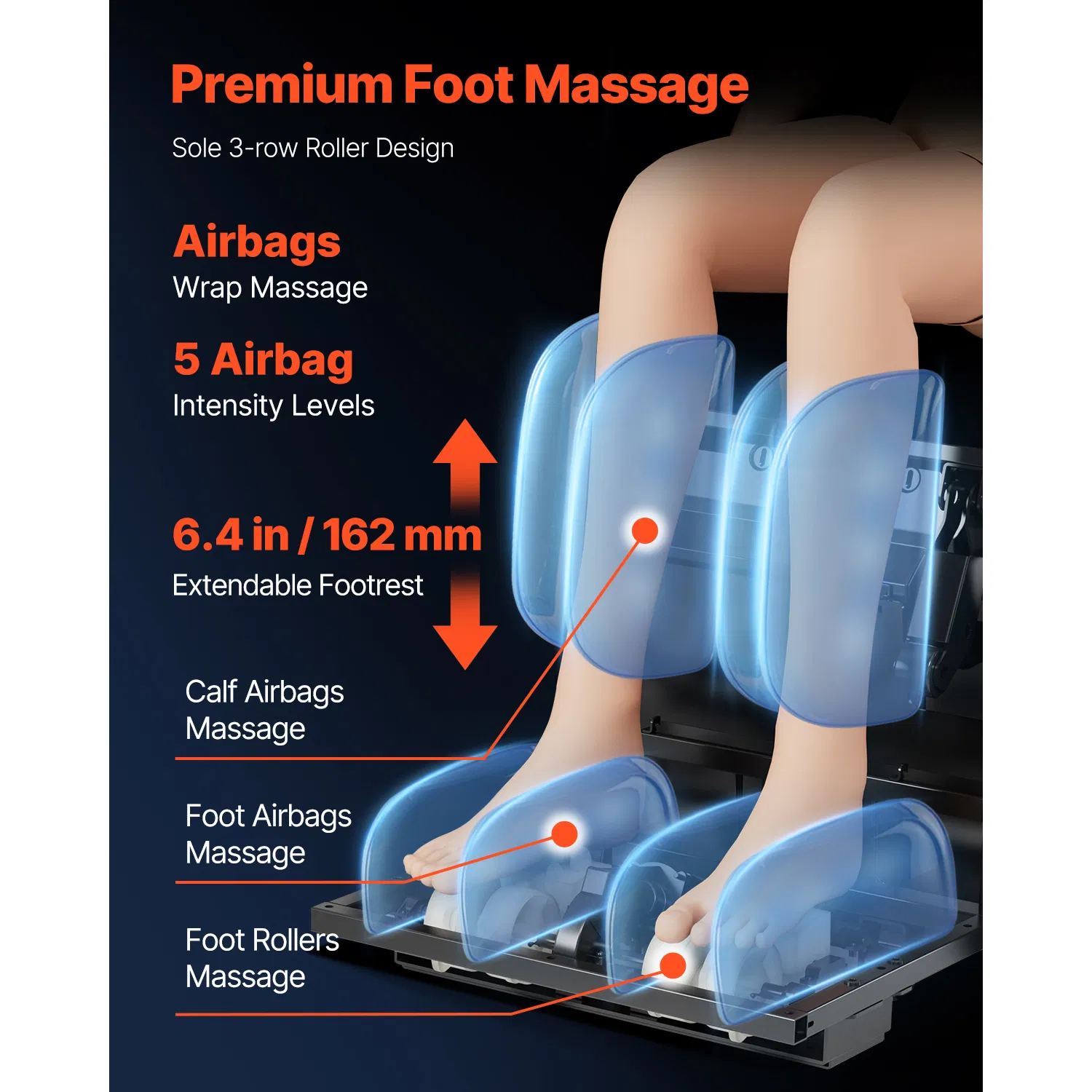 Massage Chair, 4D Full Body Zero Gravity Recliner with SL Track, Yoga Stretch, AI Voice Control, Heat, Foot Roller, Retractable Pedal, 36 Airbags, LCD, Armrest Controls, Rolling Base - Image 7