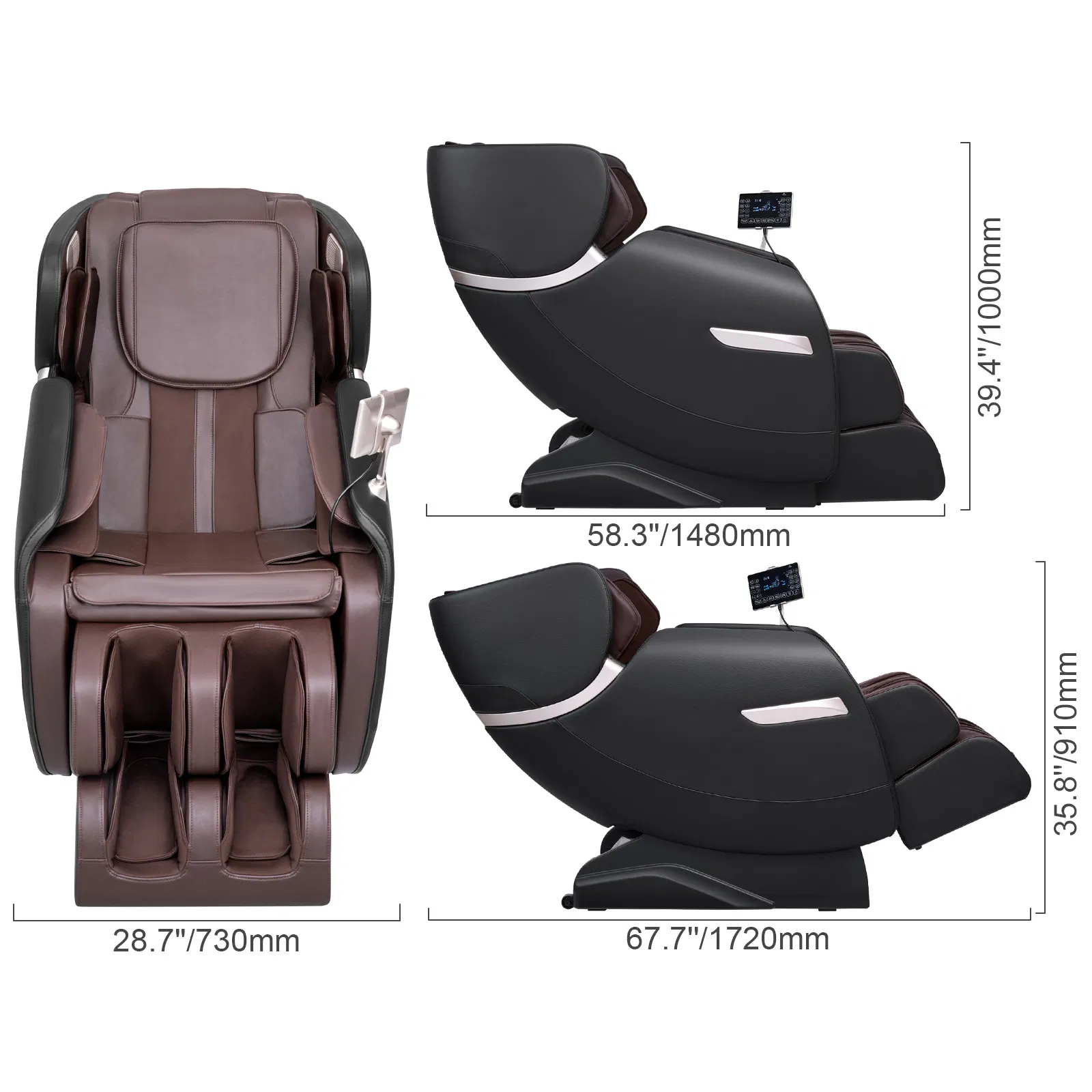 Massage Chair - Full Body Zero Gravity Recliner with Multi Auto Modes, 3D Shiatsu, Heating, Bluetooth Speaker, Airbag, Foot Roller, and Touch Screen - Image 8