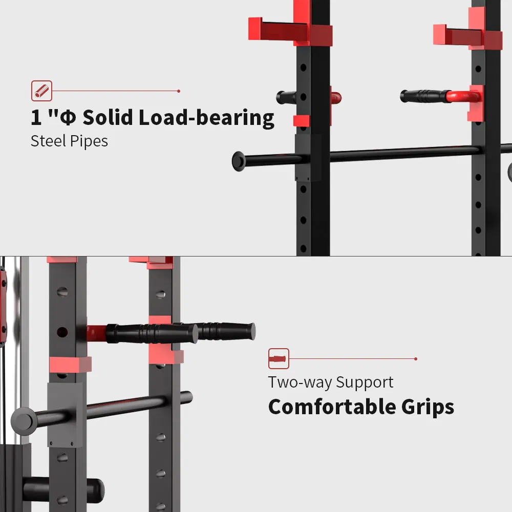 Multi-functional Power Cage,Home Adjustable Pullup Squat Rack 1000Lbs Capacity Comprehensive Fitness Barbell Rack - Image 16
