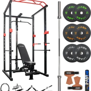 Multi-functional Power Cage,Home Adjustable Pullup Squat Rack 1000Lbs Capacity Comprehensive Fitness Barbell Rack