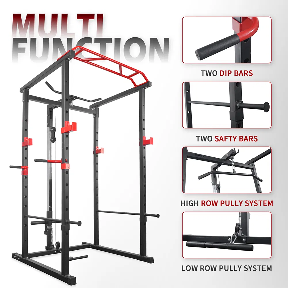 Multi-functional Power Cage,Home Adjustable Pullup Squat Rack 1000Lbs Capacity Comprehensive Fitness Barbell Rack - Image 14
