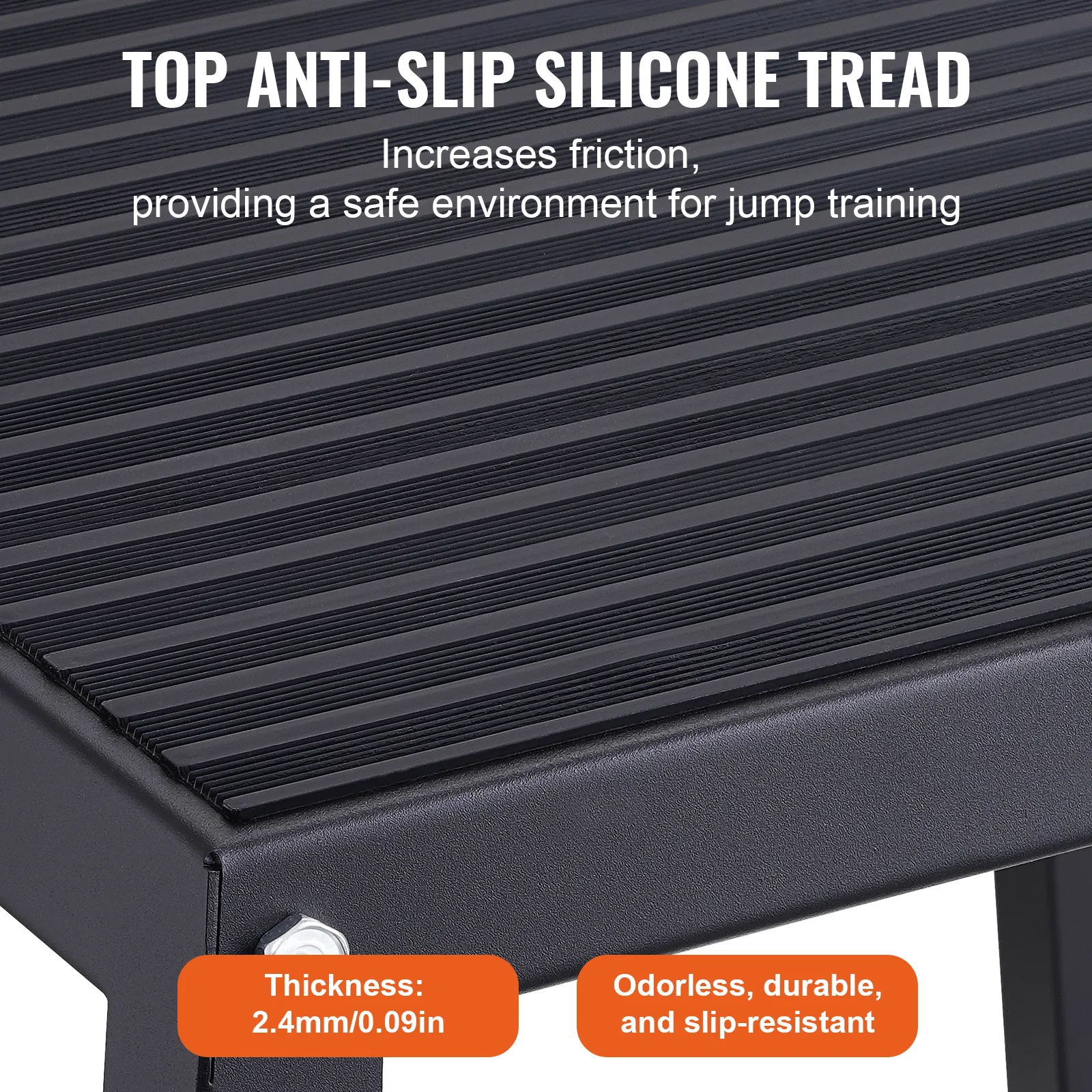 Plyometric Jump Box, 18 Inch Plyo Box, Steel Plyometric Platform and Jumping Agility Box, Anti-Slip Fitness Exercise Step Up Box for Home Gym Training, Conditioning Strength Training, Black - Image 3