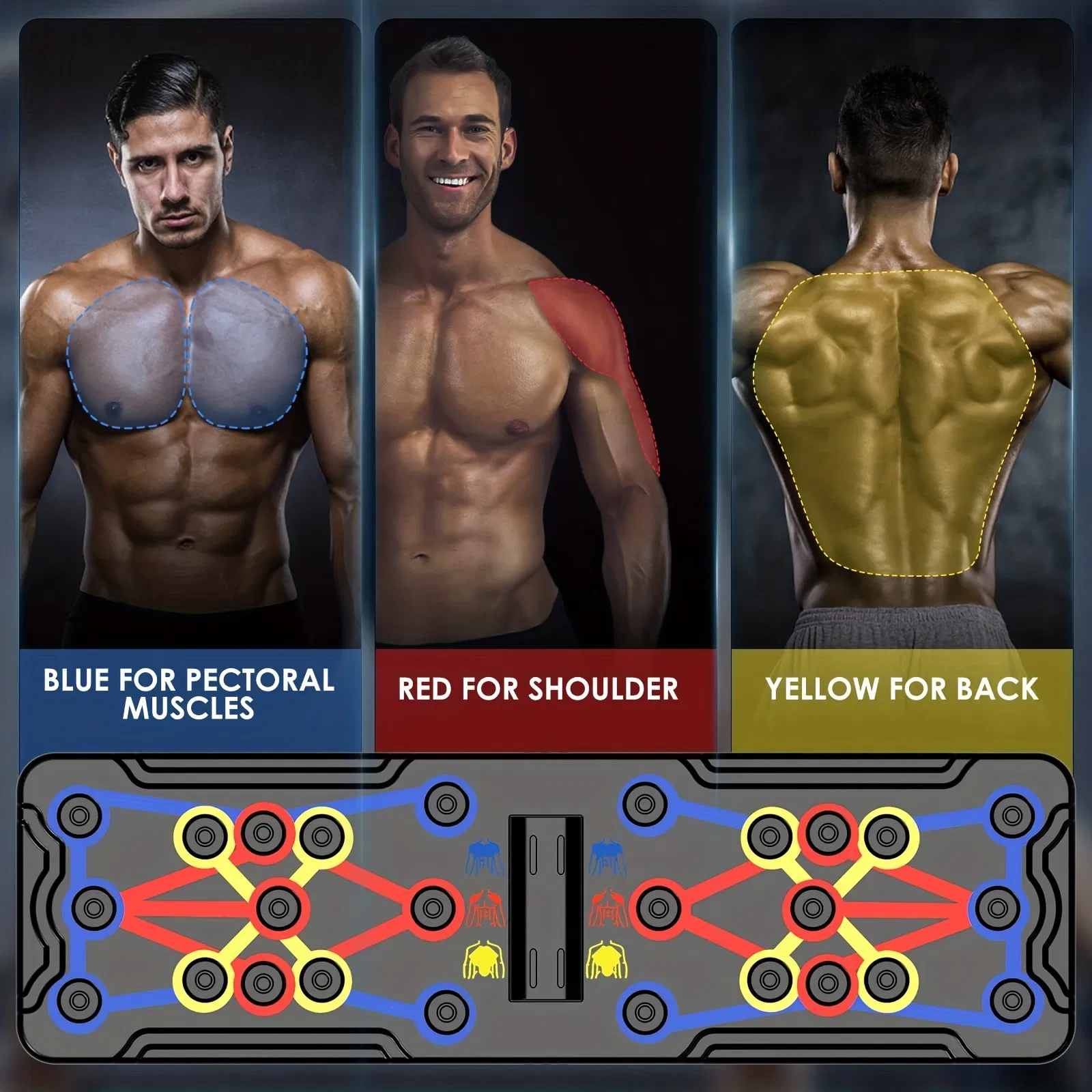 Push Up Board; Foldable Multi-Functional 20-In-1 Push Up Board; Chest Muscle Exercise Equipment For Men Women Fitness Training - Image 5