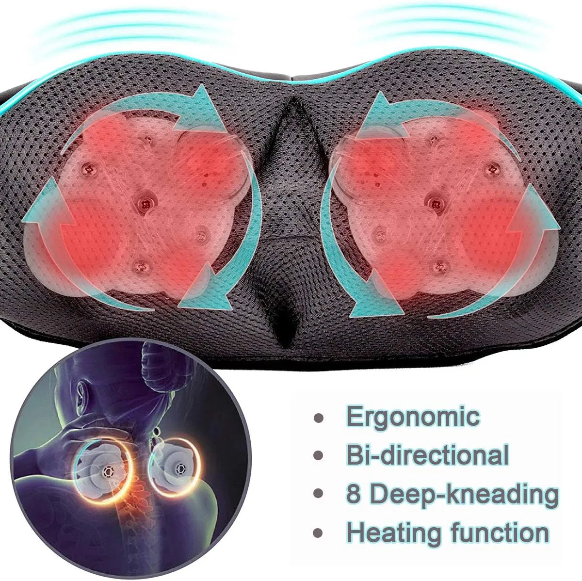 Shiatsu Neck Massager for Pain Relief – Deep Kneading Back Shoulder Massage with Heat – Ideal for Valentine's Day, Christmas, Mother's Day, Father's Day, Gifts for Men Women Mom Dad Her Him - Image 3