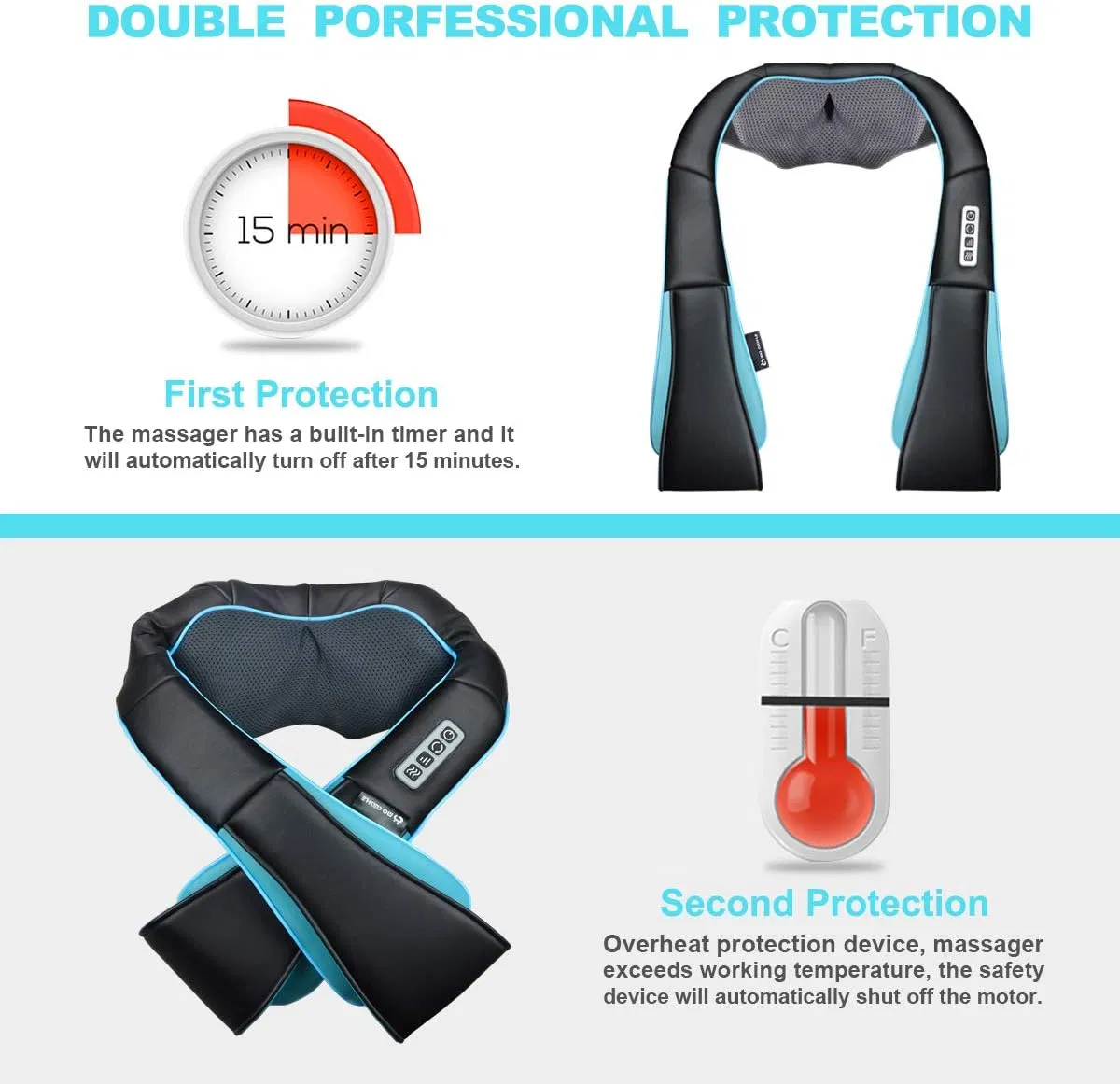 Shiatsu Neck Massager for Pain Relief – Deep Kneading Back Shoulder Massage with Heat – Ideal for Valentine's Day, Christmas, Mother's Day, Father's Day, Gifts for Men Women Mom Dad Her Him - Image 4